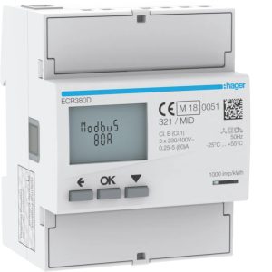 Compteur triphasé direct 80A 4M MODBUS MID Réf ECR380D
